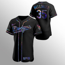 Men's Los Angeles Dodgers Cody Bellinger Authentic Black Holographic Golden Edition Jersey