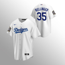 Men's Los Angeles Dodgers #35 Cody Bellinger White Replica 2020 World Series Jersey