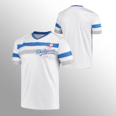 Men's Los Angeles Dodgers Cooperstown Collection White V-Neck Jersey