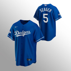 Men's Los Angeles Dodgers Corey Seager 2020 World Series Champions Royal Replica Alternate Jersey