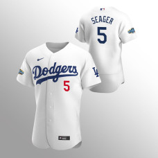 Men's Los Angeles Dodgers Corey Seager Authentic White 2020 Home Patch Jersey