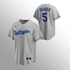 Men's Los Angeles Dodgers Corey Seager #5 Gray Replica Road Jersey