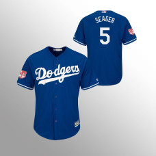 Men's Los Angeles Dodgers #5 Royal Corey Seager 2019 Spring Training Cool Base Majestic Jersey