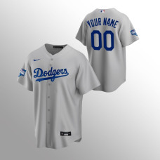 Men's Los Angeles Dodgers Custom 2020 World Series Champions Gray Replica Alternate Jersey