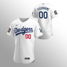 Men's Los Angeles Dodgers Custom #00 White 2020 World Series Authentic Jersey