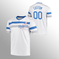 Los Angeles Dodgers Custom White Cooperstown Collection V-Neck Jersey