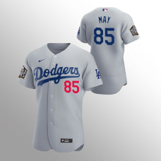 Men's Los Angeles Dodgers Dustin May 2020 World Series Gray Authentic Alternate Jersey
