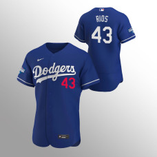 Men's Los Angeles Dodgers Edwin Rios 2020 World Series Champions Royal Authentic Alternate Jersey