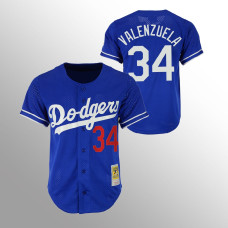 Men's Los Angeles Dodgers Fernando Valenzuela #34 Royal Cooperstown Collection Mesh Batting Practice Jersey