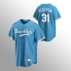 Men's Los Angeles Dodgers #31 Joc Pederson Light Blue Alternate Cooperstown Collection Jersey