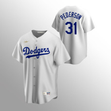 Men's Los Angeles Dodgers #31 Joc Pederson White Home Cooperstown Collection Jersey