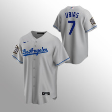 Men's Los Angeles Dodgers Julio Urias #7 Gray 2020 World Series Replica Road Jersey