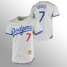 Men's Los Angeles Dodgers Julio Urias #7 Gray 1981 Cooperstown Collection Authentic Jersey