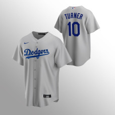 Men's Los Angeles Dodgers Justin Turner #10 Gray Replica Alternate Jersey