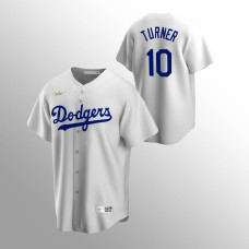 Men's Los Angeles Dodgers #10 Justin Turner White Home Cooperstown Collection Jersey