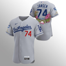 Men's Los Angeles Dodgers Kenley Jansen 2020 World Series Champions Gray Tommy Bahama Authentic Jersey
