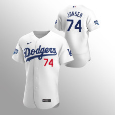 Men's Los Angeles Dodgers Kenley Jansen 2020 World Series Champions White Authentic Home Jersey