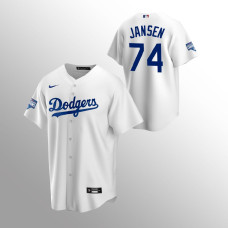 Men's Los Angeles Dodgers Kenley Jansen 2020 World Series Champions White Replica Home Jersey