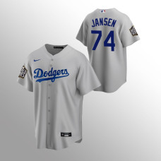 Men's Los Angeles Dodgers Kenley Jansen 2020 World Series Gray Replica Alternate Jersey