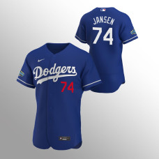 Men's Los Angeles Dodgers Kenley Jansen Authentic Royal 2020 Alternate Patch Jersey