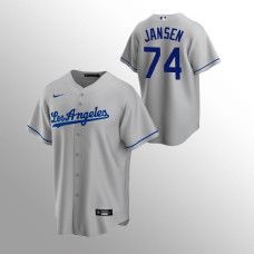 Men's Los Angeles Dodgers Kenley Jansen #74 Gray Replica Road Jersey