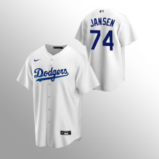 Men's Los Angeles Dodgers Kenley Jansen #74 White Replica Home Jersey