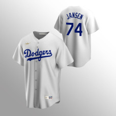 Men's Los Angeles Dodgers #74 Kenley Jansen White Home Cooperstown Collection Jersey