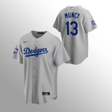 Men's Los Angeles Dodgers Max Muncy 2020 World Series Champions Gray Replica Alternate Jersey