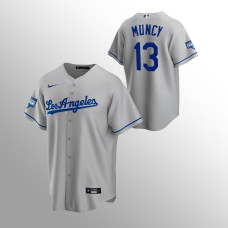 Men's Los Angeles Dodgers Max Muncy 2020 World Series Champions Gray Replica Road Jersey