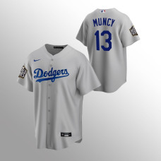 Men's Los Angeles Dodgers Max Muncy 2020 World Series Gray Replica Alternate Jersey