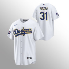 Men's Los Angeles Dodgers Mike Piazza 2021 Gold Program White Replica Jersey