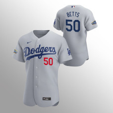 Men's Los Angeles Dodgers Mookie Betts Authentic Gray 2020 Alternate Patch Jersey
