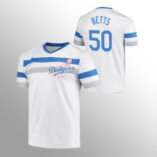 Los Angeles Dodgers Mookie Betts White Cooperstown Collection V-Neck Jersey