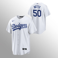 Men's Los Angeles Dodgers Mookie Betts #50 White Replica Home Player Jersey