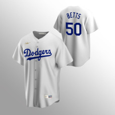 Men's Los Angeles Dodgers #50 Mookie Betts White Home Cooperstown Collection Jersey