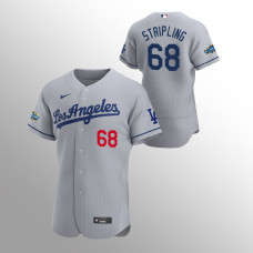 Men's Los Angeles Dodgers Ross Stripling Authentic Gray 2020 Road Patch Jersey