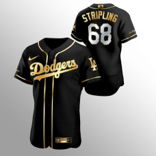 Men's Los Angeles Dodgers Ross Stripling Golden Edition Black Authentic Jersey