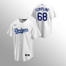 Men's Los Angeles Dodgers Ross Stripling #68 White Replica Home Jersey
