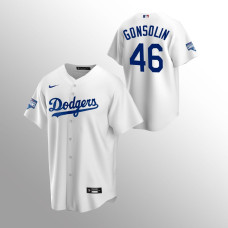 Men's Los Angeles Dodgers Tony Gonsolin 2020 World Series Champions White Replica Home Jersey