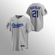 Men's Los Angeles Dodgers Walker Buehler 2020 World Series Gray Replica Alternate Jersey