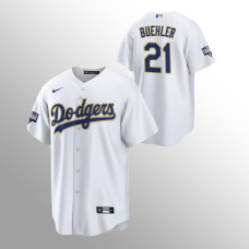 Men's Los Angeles Dodgers Walker Buehler 2021 Gold Program White Replica Jersey
