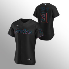 Men's Miami Marlins Caleb Smith Authentic Black 2020 Alternate Jersey