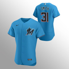 Men's Miami Marlins Caleb Smith Authentic Blue 2020 Alternate Jersey