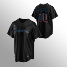 Men's Miami Marlins Custom #00 Black Replica Alternate Jersey