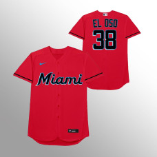 Jorge Alfaro Miami Marlins Red 2021 Players' Weekend El Oso Jersey