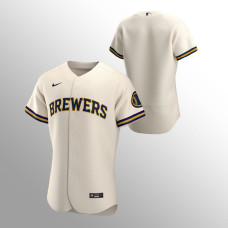 Men's Milwaukee Brewers Authentic Cream Team Home Jersey