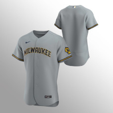 Men's Milwaukee Brewers Authentic Gray Team Road Jersey