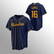 Men's Milwaukee Brewers Ben Gamel #16 Navy Replica Alternate Jersey