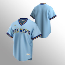 Men's Milwaukee Brewers Cooperstown Collection Powder Blue Road Jersey