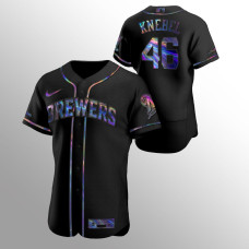 Corey Knebel Milwaukee Brewers Black Authentic Iridescent Holographic Jersey